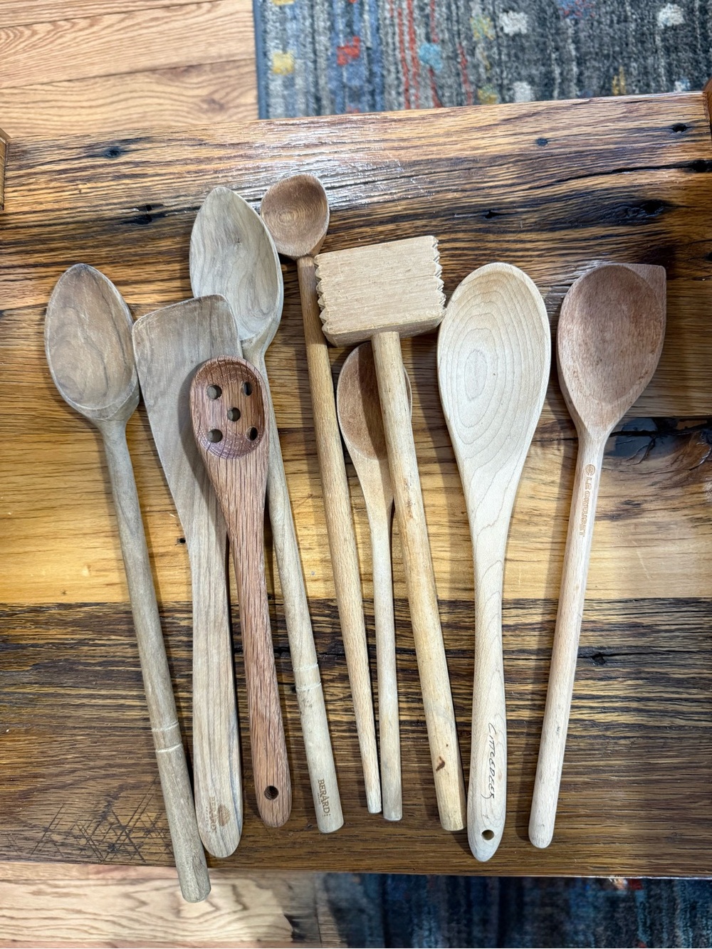 9 pc Wooden Kitchen Utensil Set - Natural Wood Spoon Collection